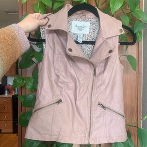 Vintage Mauve Pleather Vest